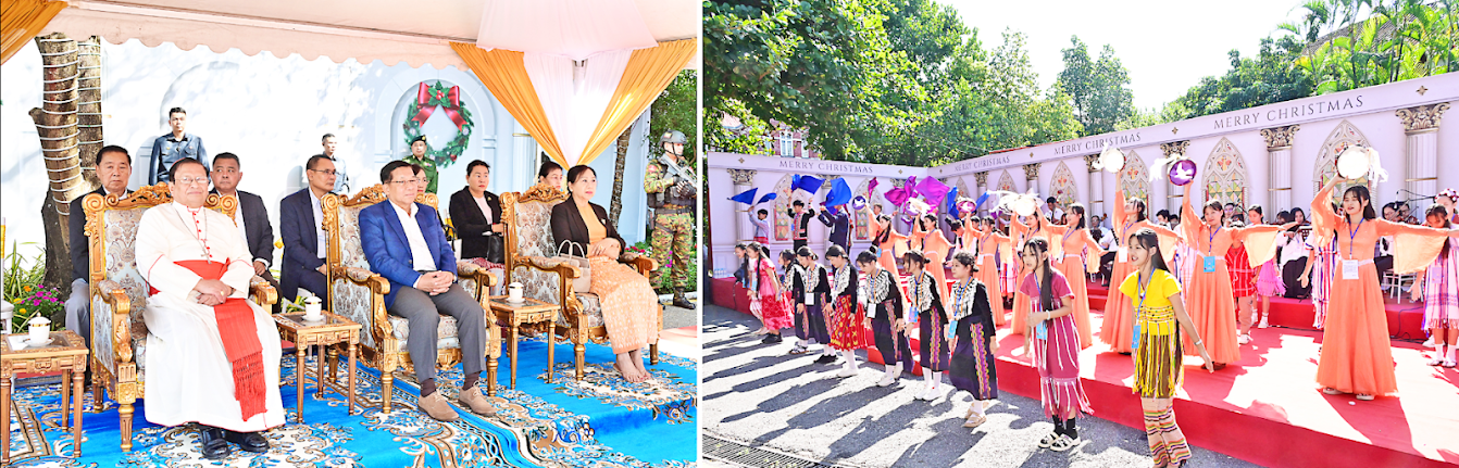 The coup leader attends a Christmas event held in Yangon